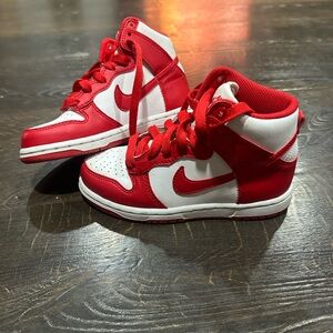 Nike Kids Red and White Sneakers